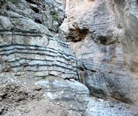 Sichtbare Erdgeschichte in der Imbros-Schlucht