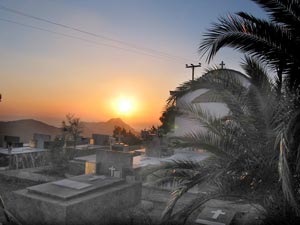 Sonnenuntergang bei Asomatos an der Südküste