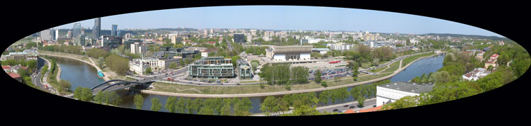 Aussicht vom Gediminasturm über den Fluss Neris (Foto: Eichner-Ramm)