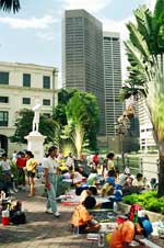 Open-Air-Kunstunterricht am Singapur River