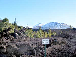 Schilder weisen auf die Grenzen des Teide-Nationalparks hin Schilder weisen auf die Grenzen des Teide-Nationalparks hin