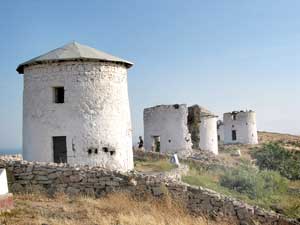 Windmühlen auf der Halbinsel zwischen Bodrum und Gümbet