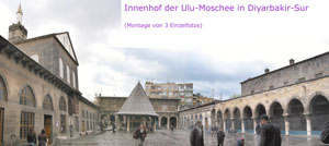 Innenhof der Ulu-Moschee (Montage von drei Einzelfotos)