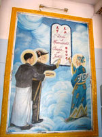 Gemälde im Vestibül des Tempels: Sun Yat Sen, Victor Hugo und Trang Trinh