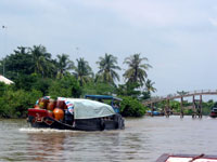 Das Wasserverkehrswegenetz des Mekong-Delta ist etwa 5000 Kilometer lang